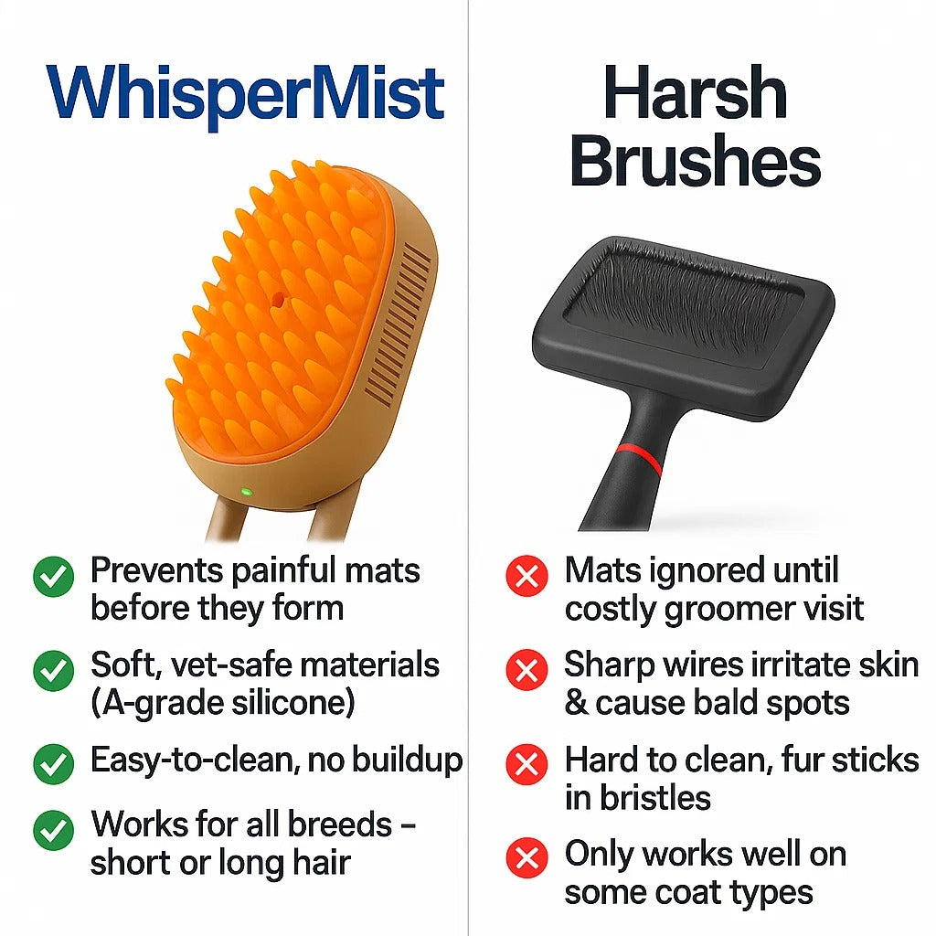 WhisperMist Pro Anti-Shed Grooming Brush